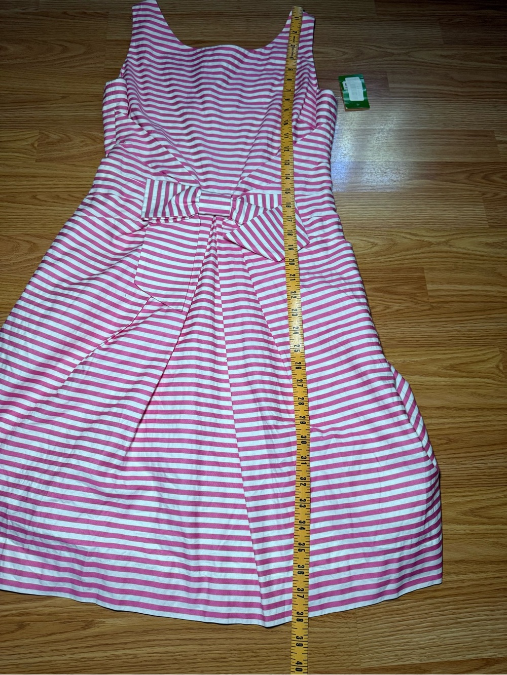 Kate Spade Jillian Dress Size 6 Pink White Striped Bow Sleeveless New - Picture 5 of 7